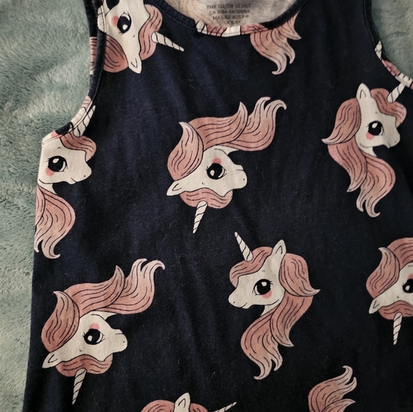 H&M Navy Dress with Pink Unicorn Print - Picture 2 of 3